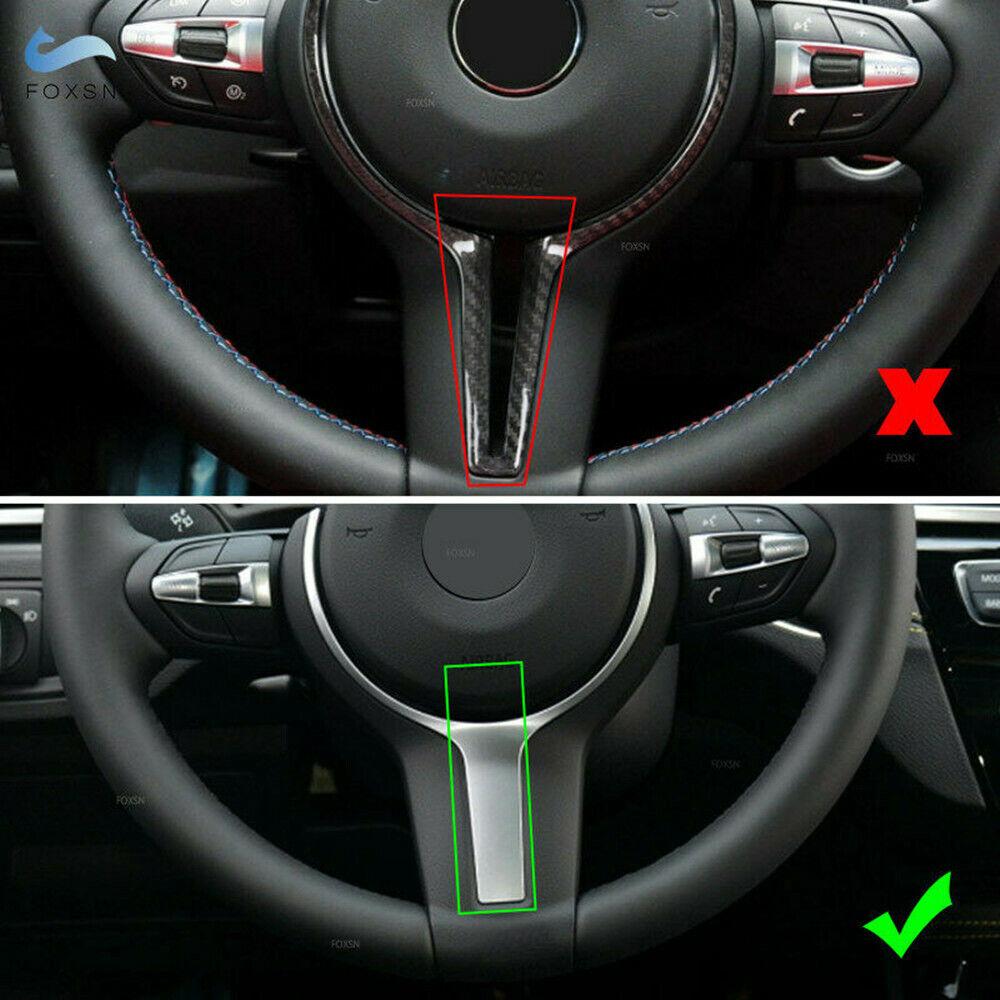 For BMW F10 F22 F30 F32 F10 M Sport Carbon Fiber Look Car Interior Steering Wheel Trim Cover Sticker Button Frame