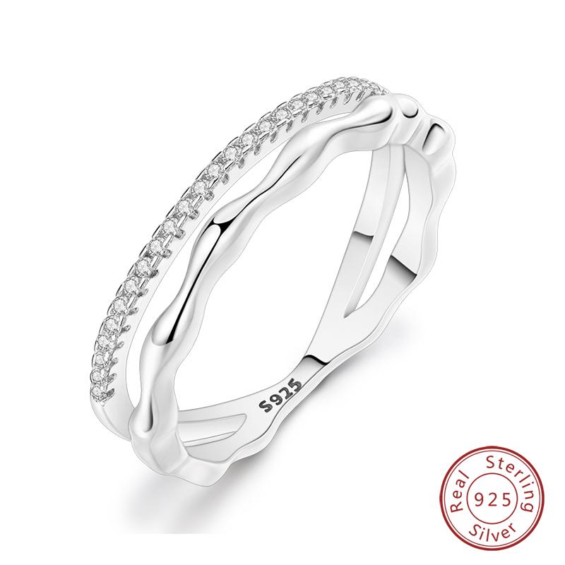 925 Sterling Silver Heart Shaped Infinite Minimalist Rings Hollow Celtic Knot Rings for Women Elegant Engagement Wedding Jewelry