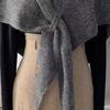 Women Knitted Shawl Scarf Solid Color Soft Warm Cardigan Cape Soft Texture Winter Shawl Casual Wear