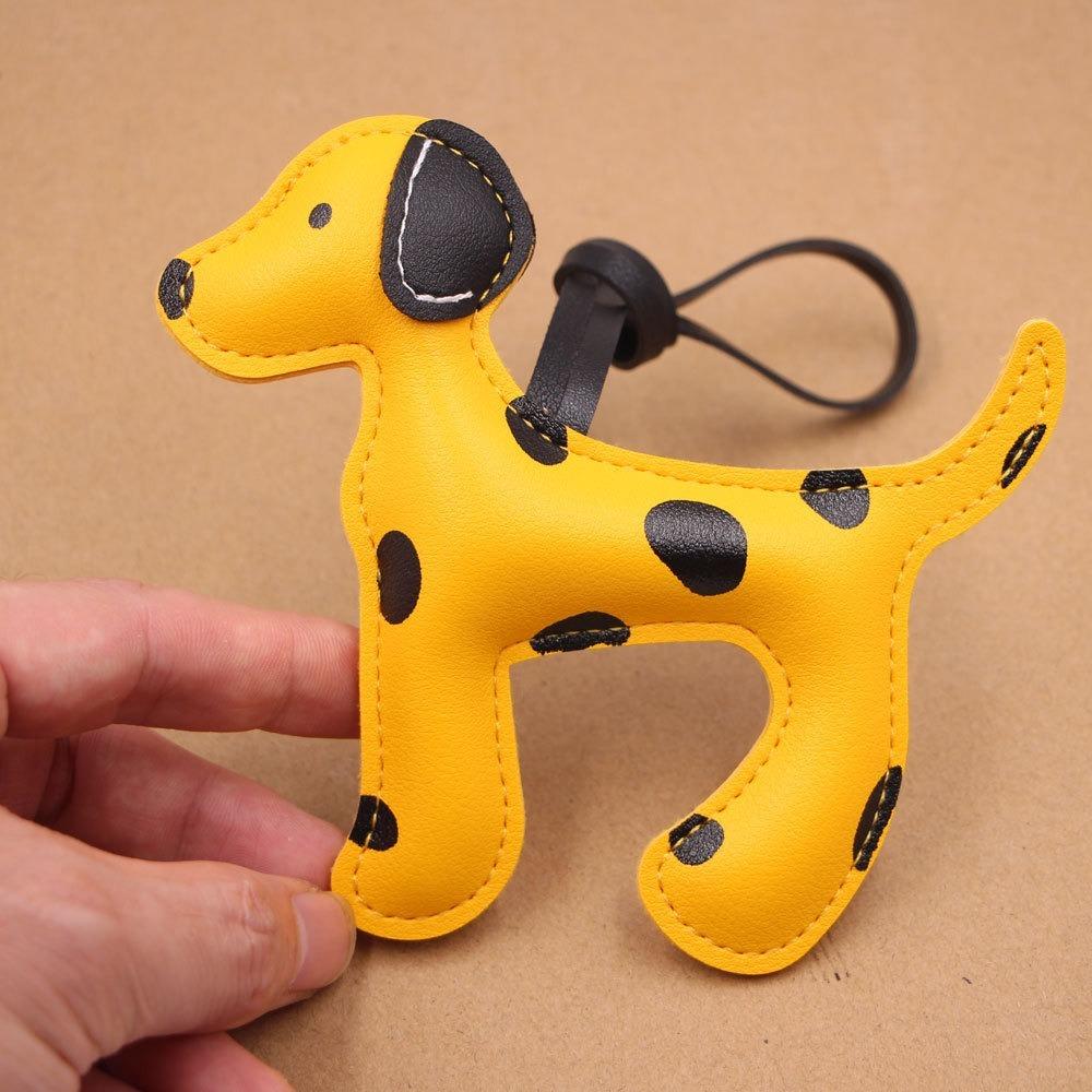 Leather Rope Dalmatian Dog Charm PU leather Bag Charm Pendant Decoration Shoulder Bags Pendant  Bag