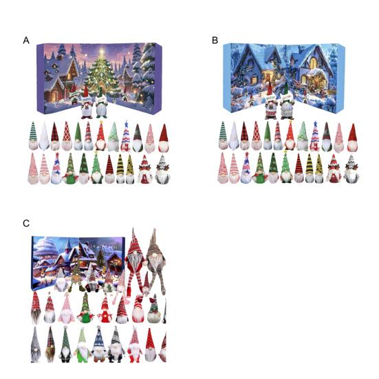 Рождественский гном 2025 Адвент-календарь 24-дневный обратный отсчет до Рождества украшение с коллекционными куклами-гномами для мальчиков, девочек и взрослых