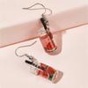 Fun Creative Simulation Fruit Bubble Tea Earrings, Cute Girl Small Harajuku Earrings
