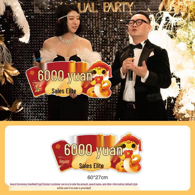 Xianci 2026 Year of the Horse New Year Photo Props: Handheld Sign for Company Events & Team Building