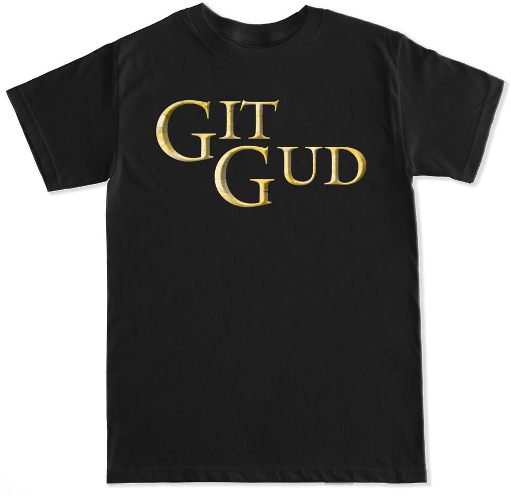 GIT GUD ВИДЕОИГРЫ ГЕЙМЕР РЕТРО PS RPG SOULS МЕМ КЛАССИКА GOTY КОРОБКА МУЖСКАЯ ФУТБОЛКА Унисекс Футболка