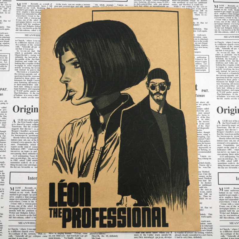Free Shipping: Leon Lyne Killer Classic Retro Movie Poster - Nostalgic Kraft Paper Decorative Art