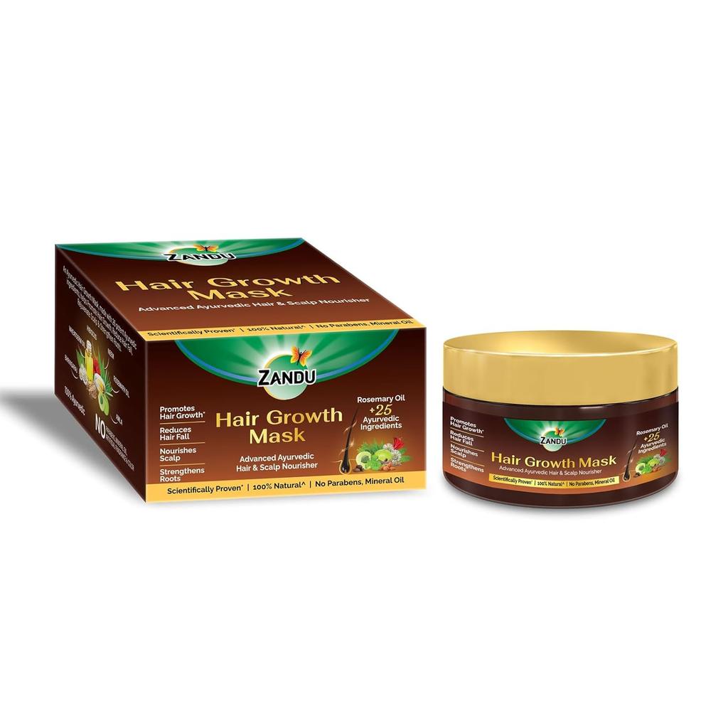 Zandu Hair Growth Mask 200g Pack of 1 | Ayurvedic Hair Nourishing & Strengthening Mask with Rosemary, Amla & Bhringraj