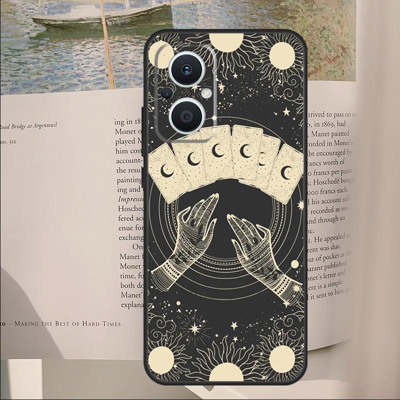 Гадание Луна Звезды Руки Искусство Чехол для OPPO Reno 11F 12F 13F 14F 10 11 12 13 14 Pro 7 8 Lite OPPO Find X6 X8 X9 Pro Чехол
