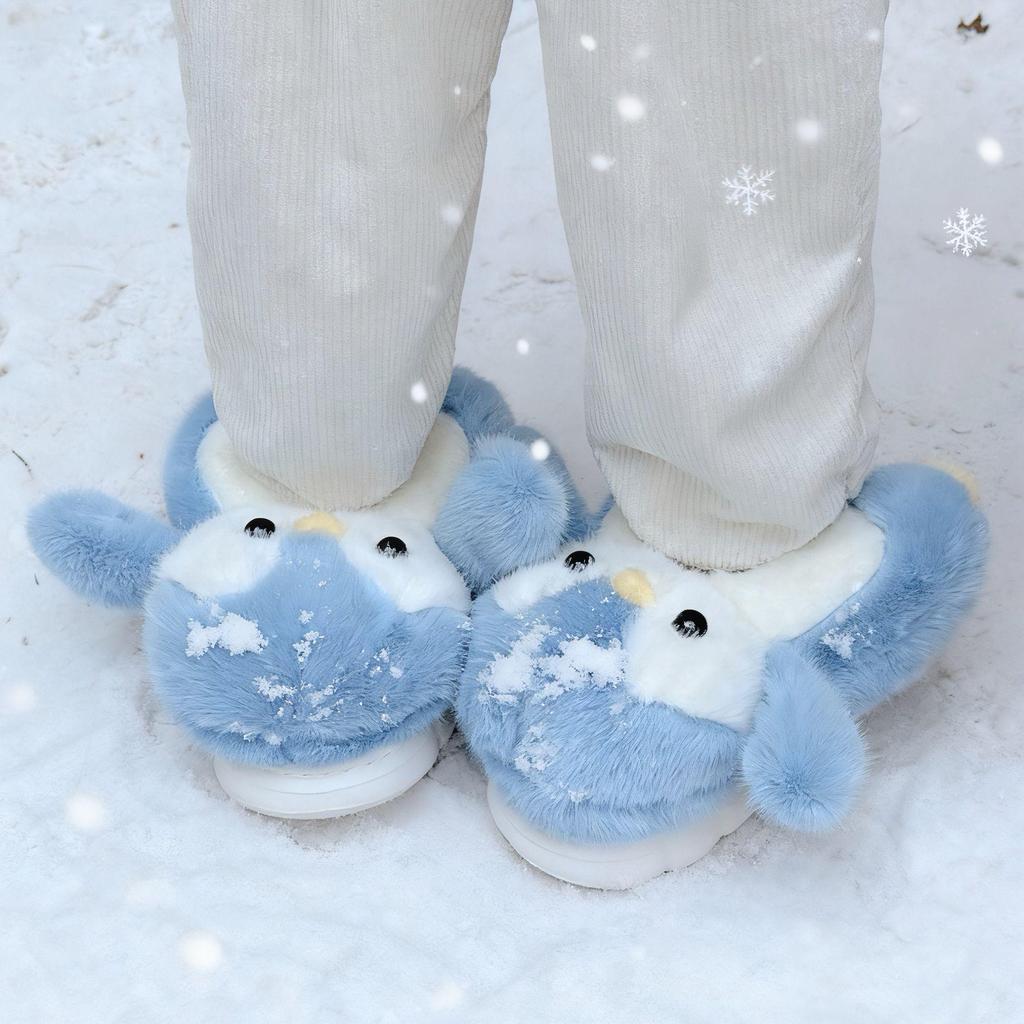 Пингвин Хлопковые Плюшевые Нескользящие Домашние Тапочки для Детей и Пар - Теплые, Милые, Утолщенные
