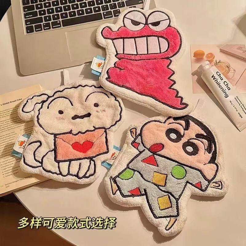 New Crayon Shin-Chan Anime Cartoon Hand Towel Cute Hanging Style Super Absorbent Thickened Hand Towel For Bathroom And Kitchen