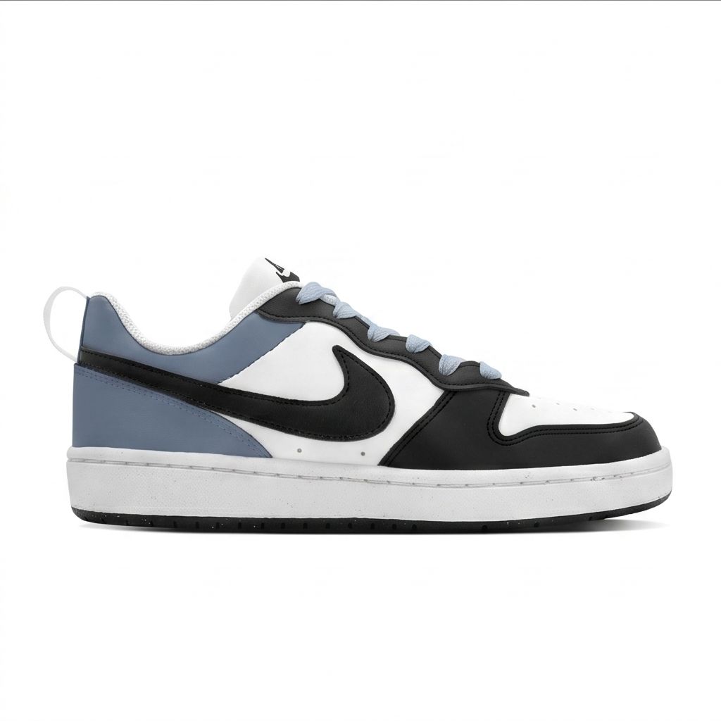 Nike Court Borough Biu Blue Sea Leather Slip Resistant Abrasion Resistant Skateboard Shoes Unisex Black Blue DV5456-131(Team2173-)