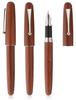 Gullor Natural Wood Fountain Pen with Medium Ink Screw and Silver Clip Nib, Converter, Cap,