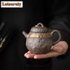 170ml Japanese Rough Pottery Teapot Handmade Gilded Iron Glaze Pot Tea Making Kettle with Ball Hole Filter Tableware Collection