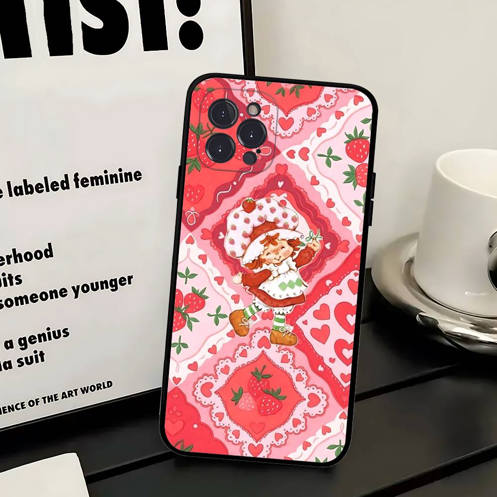 Cartoon Girl S-Strawberry S-Shortcake Phone Case For Iphone 17 16 15 16e 14 13 12 11 Pro Max Plus Case Cover Coque