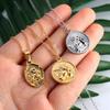 Classic Multi-Cute Angel Round Brand Coin Pendant Collarbone Stainless Steel Necklace