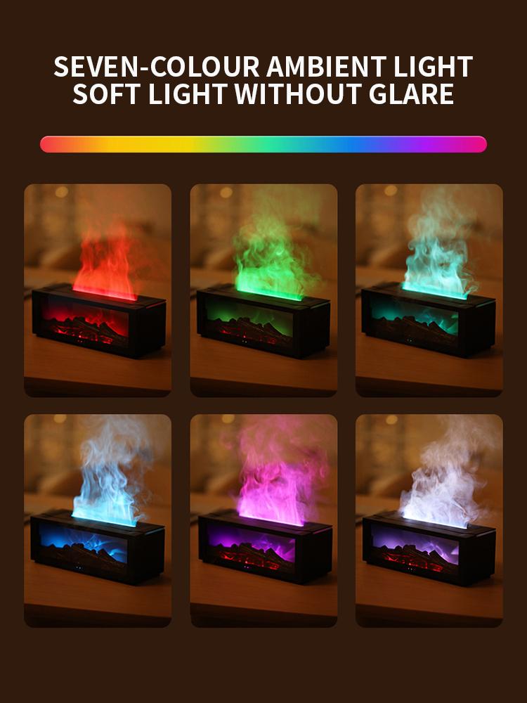 7 colors of essential oil fireplace diffuser mini flame aromatherapy fireplace humidifier aromatherapy oil diffuser