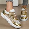 Летние женские балетки кроссовки золотые уличные туфли для ходьбы Chaussure Femme мягкая вулканизированная обувь с перфорацией новая дышащая большой 42
