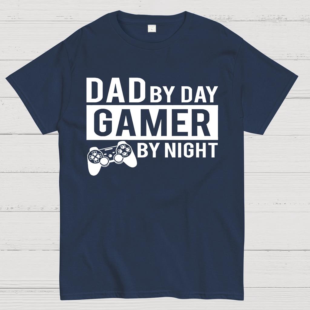 Dad By Day Gamer By Night Unisex 100% Cotton Summer Casual Cool Loose T-Shirt