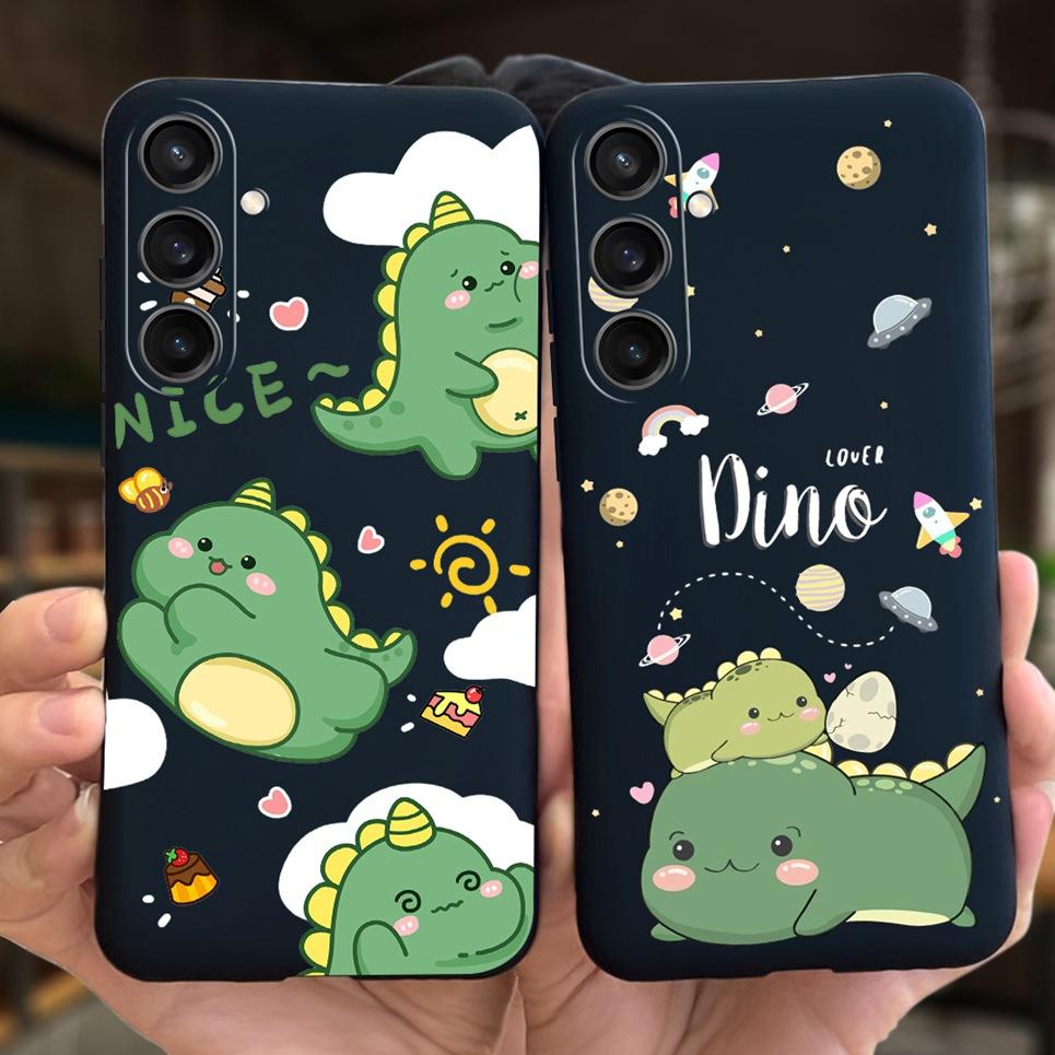 Для Чехла Funda Samsung A35 5G Case SM-A356E Пара Любовь Сердце Цветок Кошка Рисунок Задняя Крышка Для Samsung Galaxy A35 5G Etui