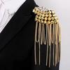 Breastpin Club Tassel Chain Epaulette Pin Jacket Vintage Brooch  Stage Performance