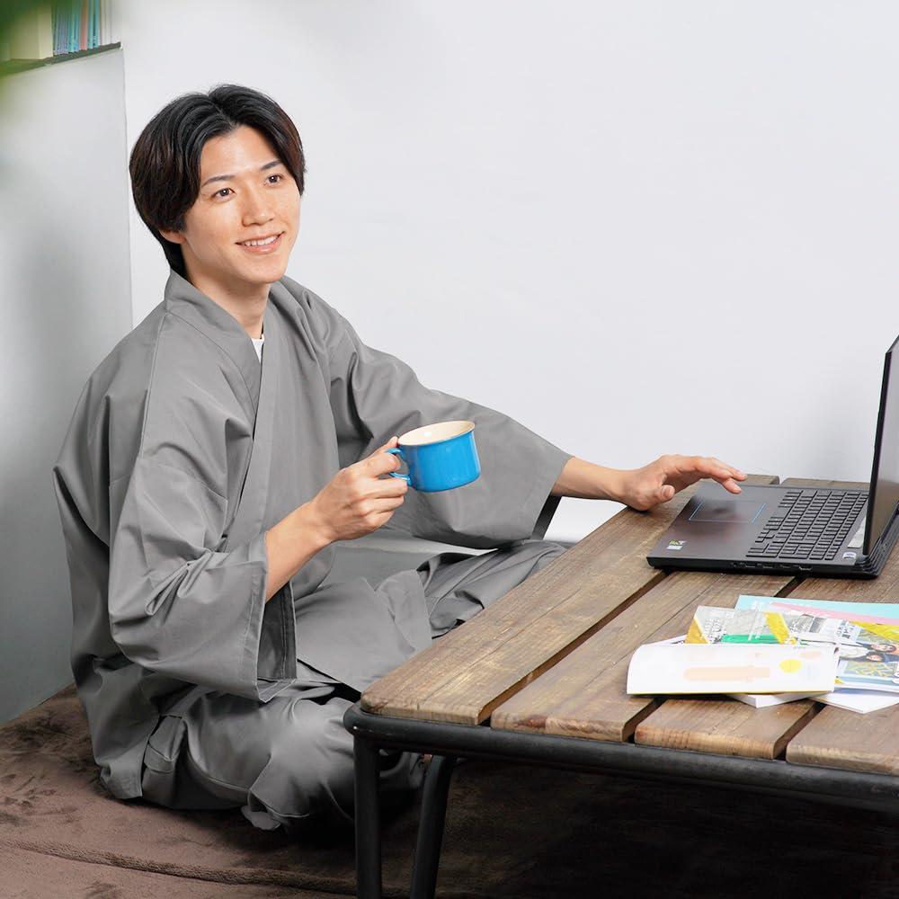 TC Tetron Большой Однотонный [TAYU-TAFU] Мужской Самэ, Устойчивый к Сминанию, Хлопок, Мужской, Всесезонный Самэ, Домашняя Одежда, Размер, (LL, хаки)