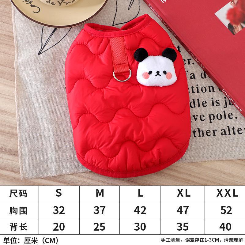 Dog cute bear candy color cotton vest warm autumn and winter new small dog bipeg vest