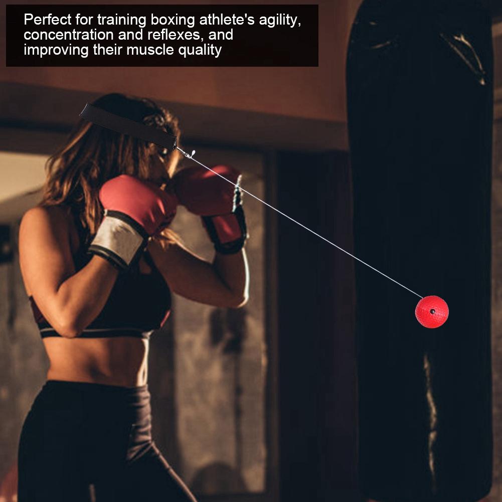 Боксерское оборудование Fight Punch Reflex Ball с повязкой на голову для тренировок, снятия стресса, бокса, красный
