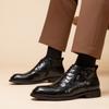 Осень и зима новая кожаная обувь Мартин мужская полусапожки мужская обувь флисовые сапоги британский стиль деловой кэжуал платье кожаная обувь