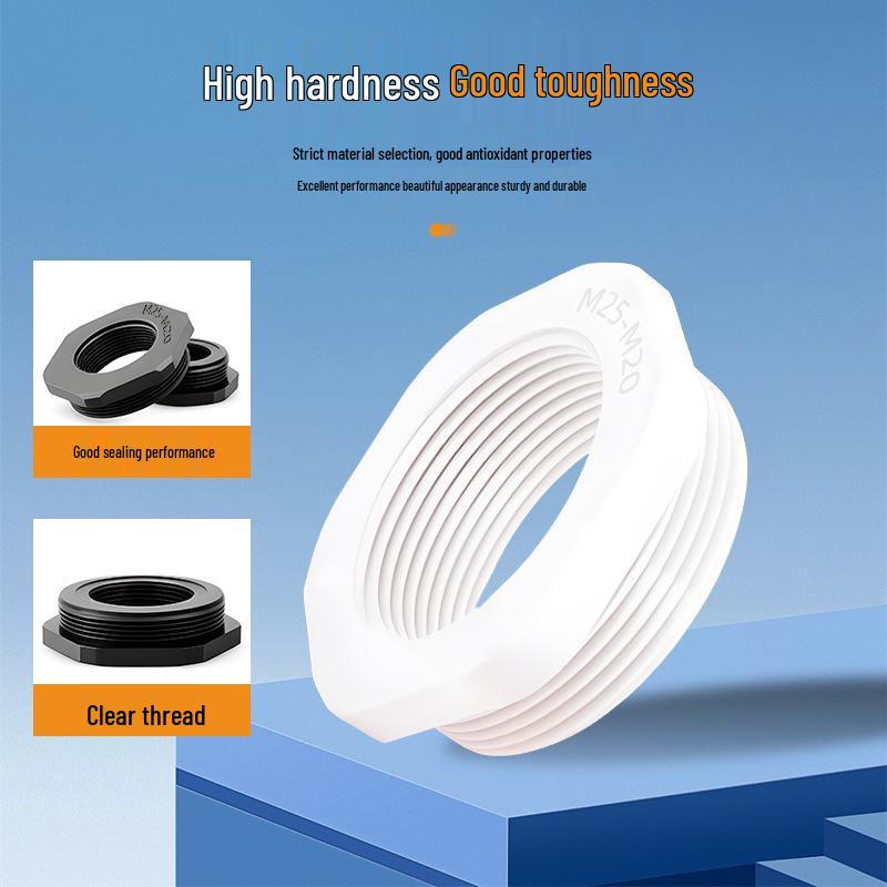 Nylon M-Type Metric Thread Bushing Adapter PA66 - Reducer Ring M32 to M25 to M20