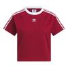 adidas Женская футболка Originals с 3 полосками и рукавами реглан, бордовая, KF0314
