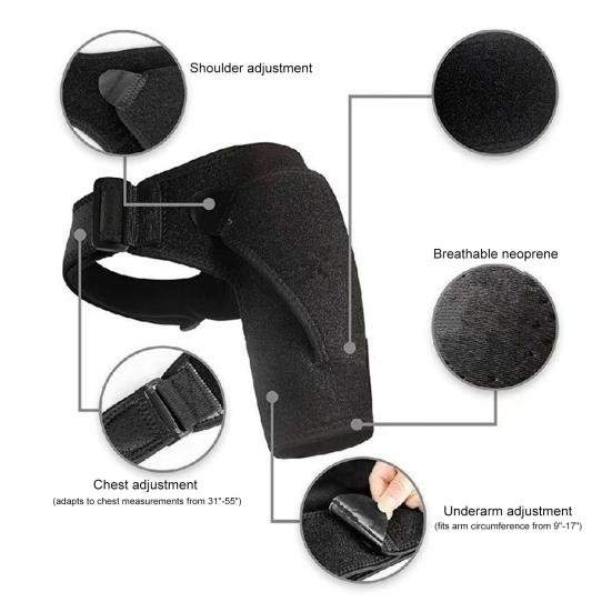 Shoulder Brace for Men Women Adjustable Compression Sleeve for Torn Rotator Cuff Arm Sling Shoulder Stabilizer for Both Left And Right Arm