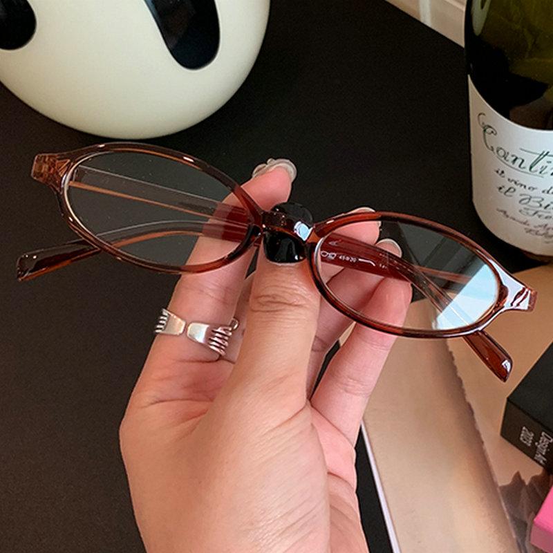 Женские ретро овальные очки Y2K японские и корейские девушки красная зеленая оправа стекло очки декоративные компьютерные очки с защитой от синего света