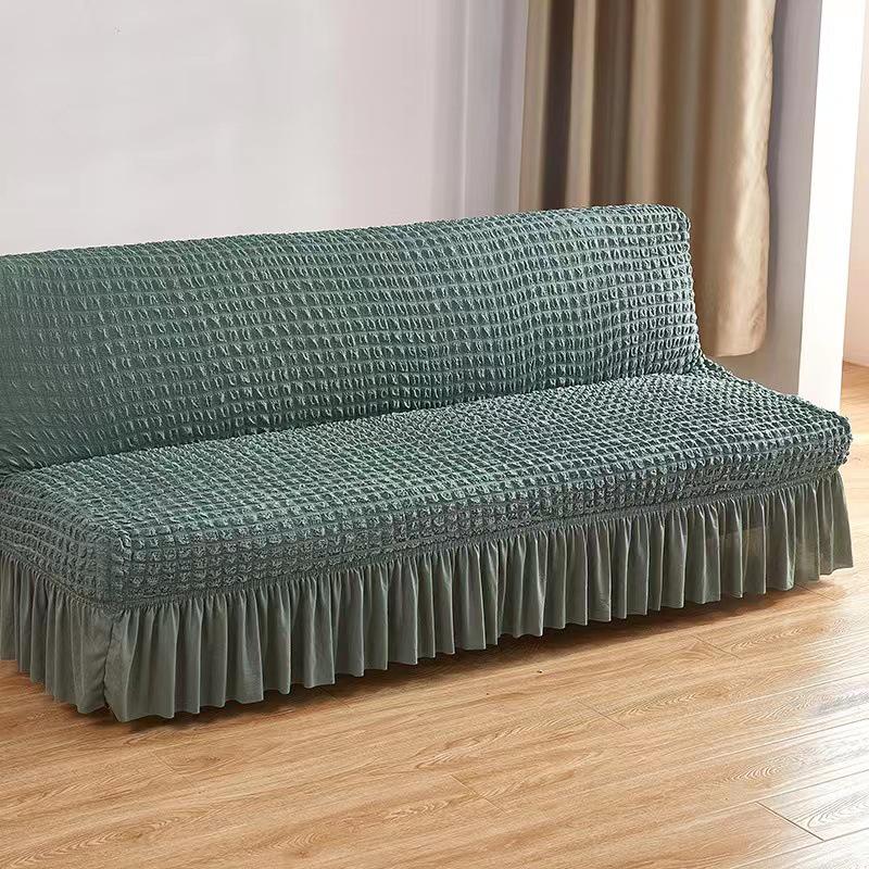 Эластичный однотонный чехол для дивана-кровати для раскладных диванов без подлокотников