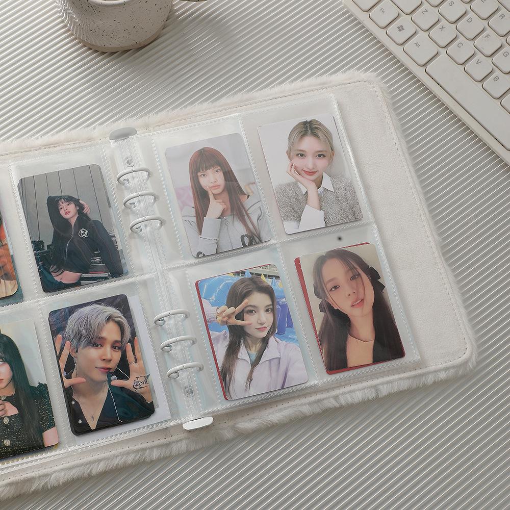 A5 Plush Binder Notebook Photocard Holder Collect Kawaii Album Photos Storage Kpop Cards Pockets Sleeves Stationery Supplies