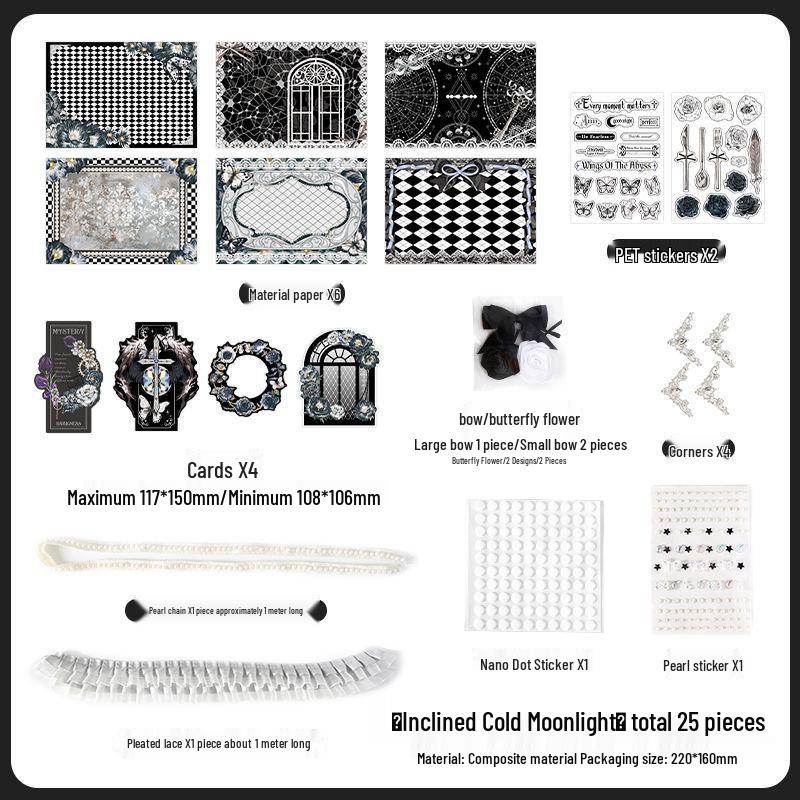 Счастливая лента кружево ита-бэг: Красный бумажный фон, наклейки для красоты и дырокол