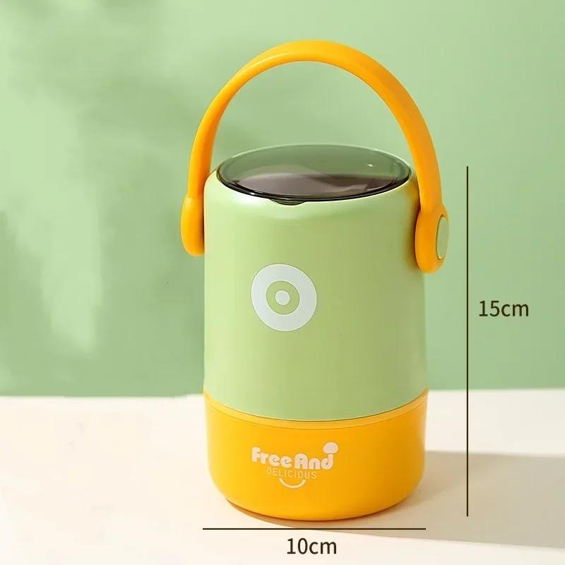 Портативный двухслойный ланч-бокс для детей, изолированный контейнер для бенто из нержавеющей стали 304 с ручкой, контейнеры для еды для офисных работников