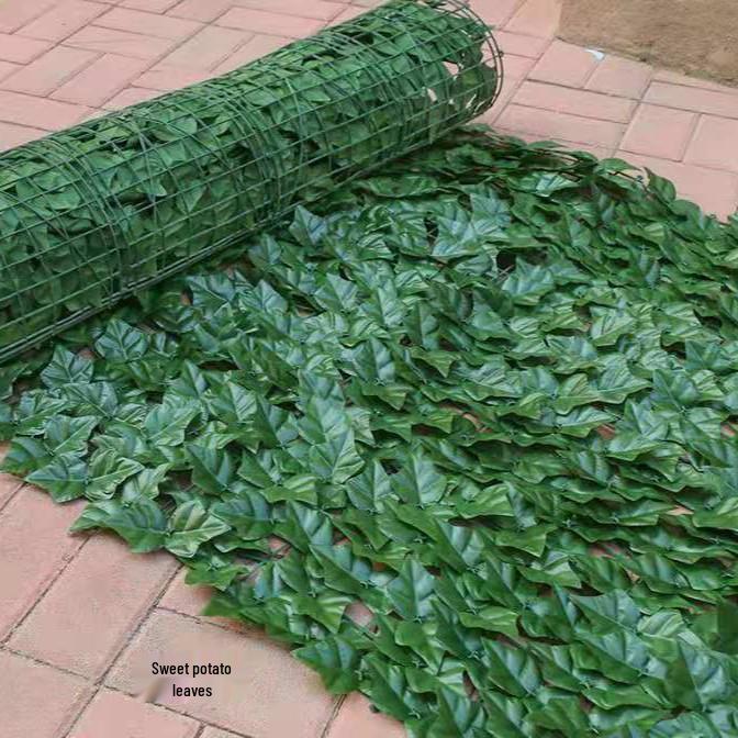 Искусственный зеленый плющ ротанг забор для балкона и наружных стен