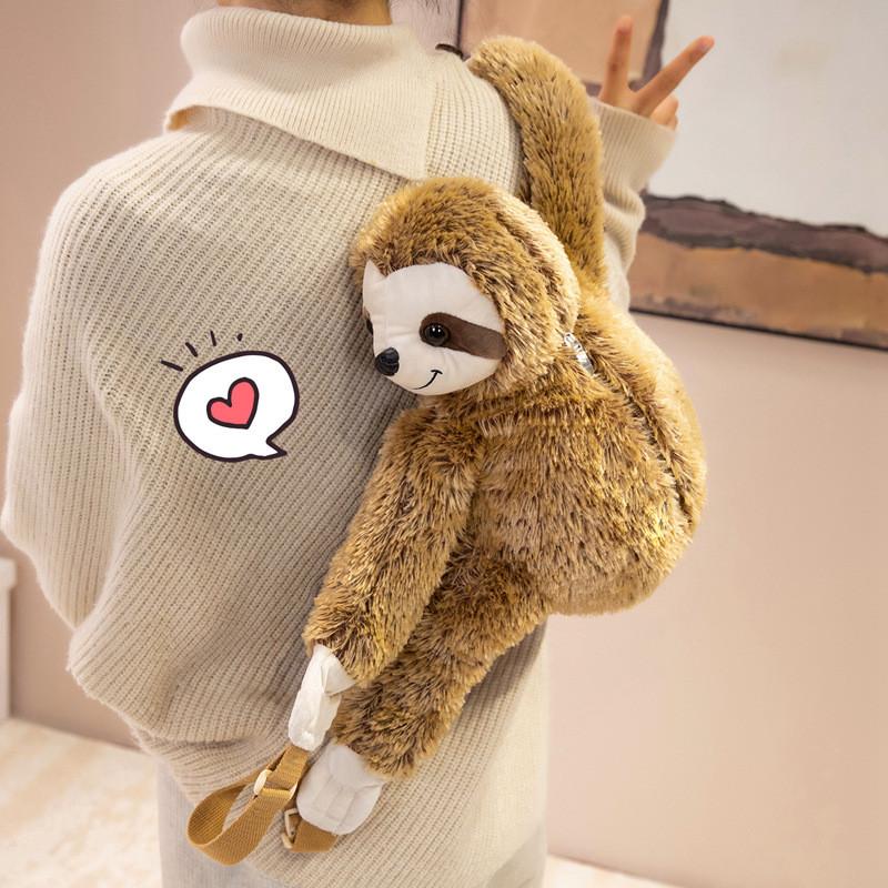 Nice 40Cm Lovely Plush Sloth Alpaca Lemur Elephant Backpack Toy Cute Animal Shoulders Bag Lions Rabbit Giraffe Nice Gift