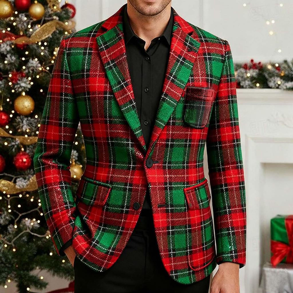 Men's Printing Corduroy Warm Pocket Suit Jacket Cardigan Men's Casual Suit