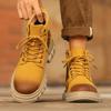 Ретро мужские ботильоны Водонепроницаемые повседневные кожаные ботинки Высокие ботинки для мужчин Нескользящие рабочие ботинки