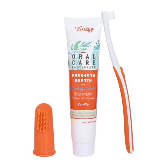 1 комплект зубной щетки для домашних животных, супермягкая щетина для удаления налета, пластиковая зубная щетка для пальцев, зубная паста для домашних животных