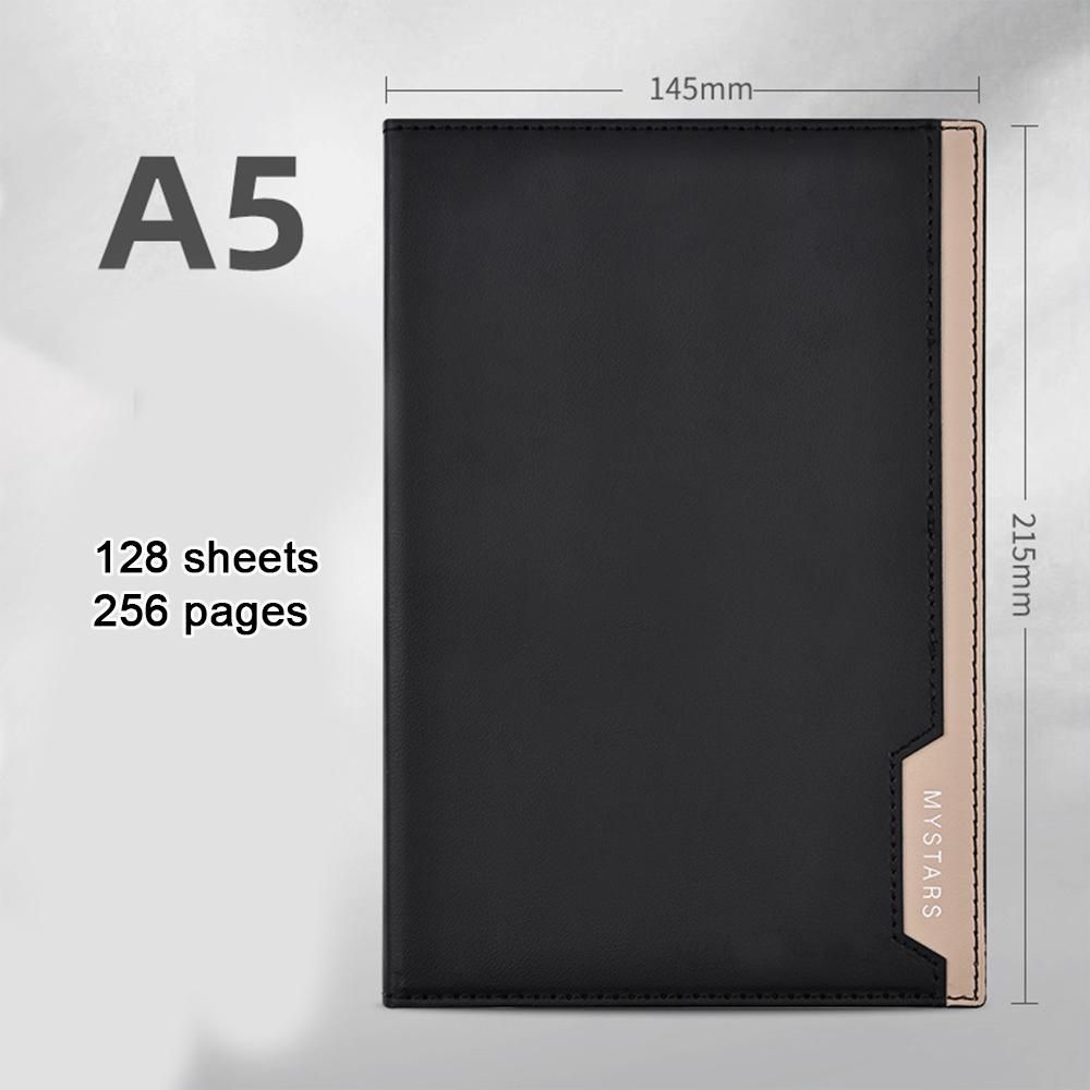 (Бесплатная гравировка логотипа) Простая студенческая тетрадь А5, протоколы деловых встреч, кожаный блокнот, дневник, 128 листов, 256 страниц
