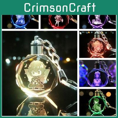 Элегантный кристальный брелок Genshin Impact с потрясающей светодиодной разноцветной подсветкой для всех случаев жизни