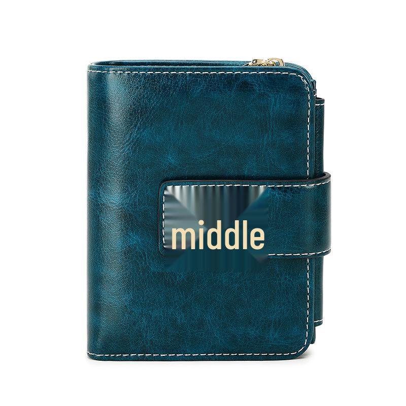 2023 Женский трехслойный кожаный кошелек с RFID-защитой от кражи, на молнии и кнопке