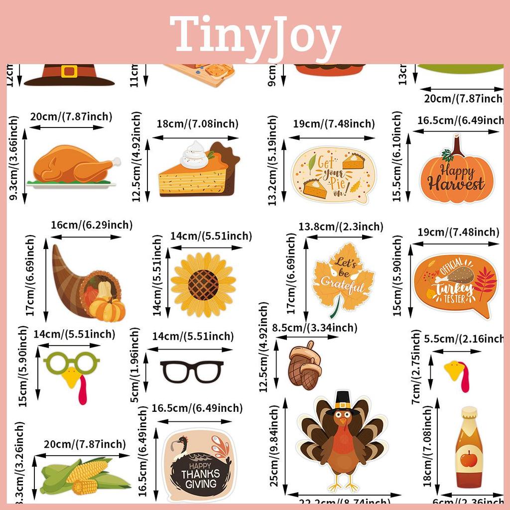 Turkey Themed Festive Photo Props For Thanksgiving Day Party Decor Set