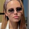 Frameless Sunglasses Small Frame Fashion Trimmed Sunglasses Spice Girl Same Sunscreen Sunglasses Women