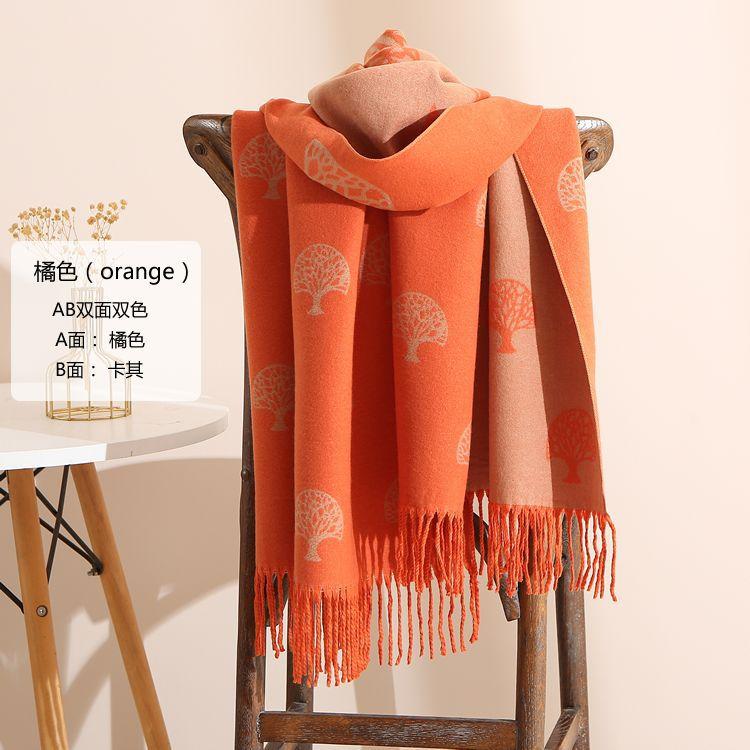 New And Winter 2024 Autumn Thickened And Extended Cashmere Scarf Versatile Womens Warm Neck Protection Scarf Double Sided Scarf Shawl