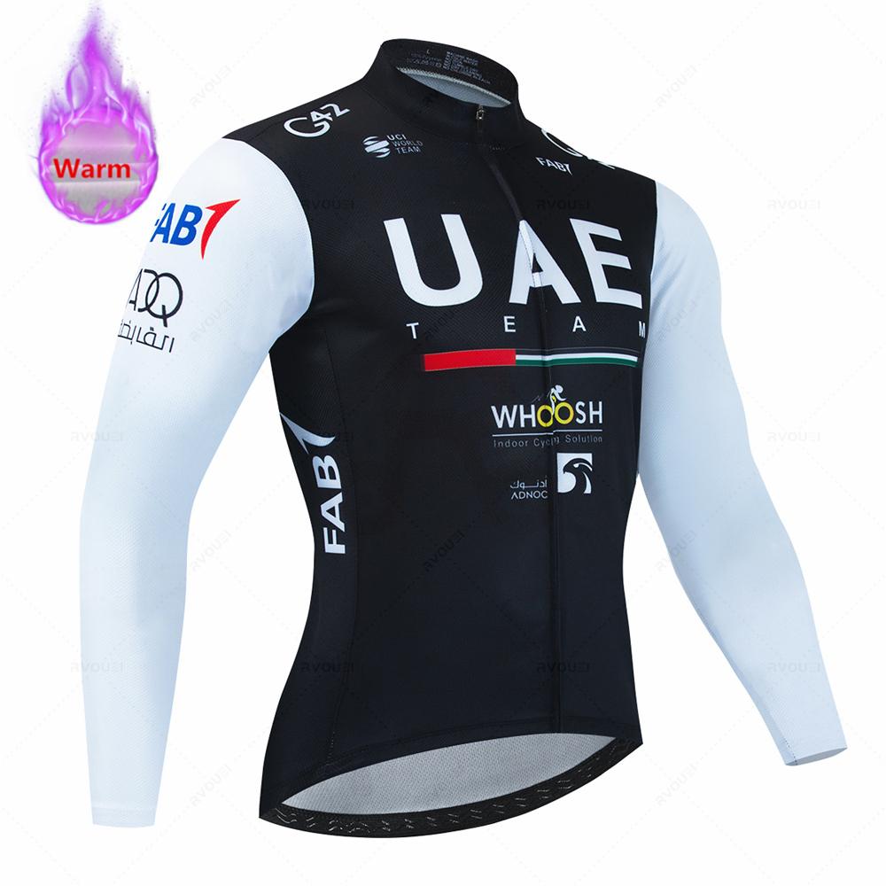 2023 Uae Team Winter Thermal Велосипедная флисовая майка комплект новая одежда для горного велосипеда Maillot Ropa Ciclismo с длинным рукавом Велосипедная одежда