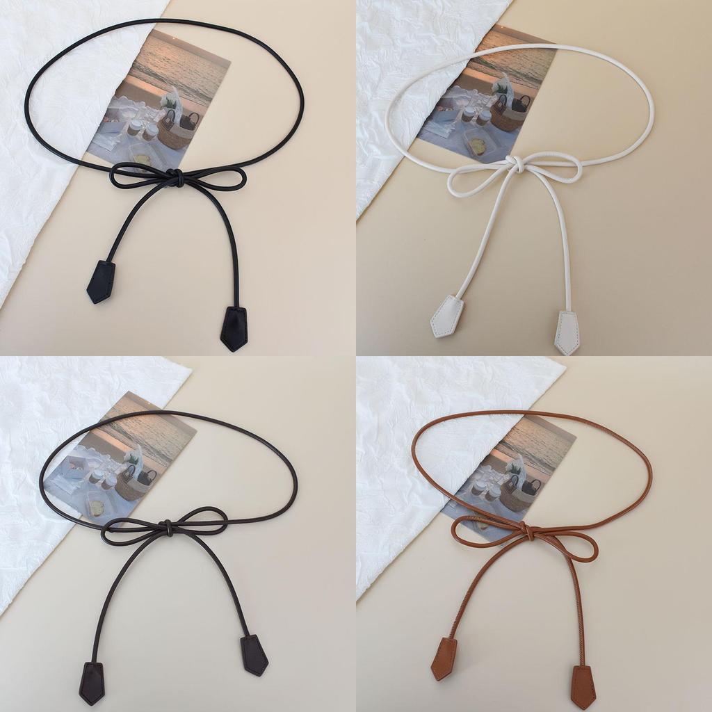 Fashion Faux Leather Thin Waist Belt For Women With Tie Closure For Office Wear