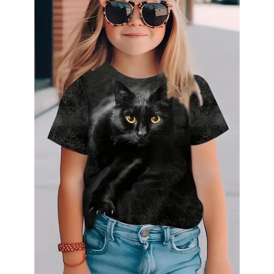 Детская футболка Модная и качественная детская женская футболка с коротким рукавом с рисунком совы