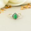 Green Onyx 925 Sterling Silver Pear Gemstone Green Stone Handmade Jewelry Ring For Women